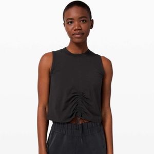 Lululemon Black Cinch Me Up Front Tank
